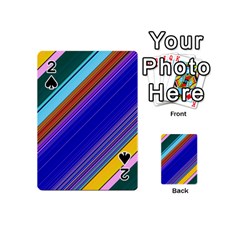 Color Lines Slanting Green Blue Playing Cards 54 Designs (mini) by Bangk1t