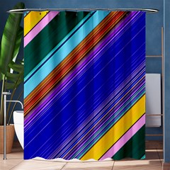 Color Lines Slanting Green Blue Shower Curtain 60  X 72  (medium)  by Bangk1t