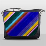 Color Lines Slanting Green Blue Messenger Bag Front