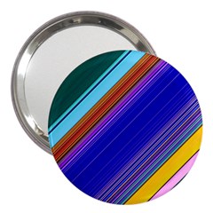 Color Lines Slanting Green Blue 3  Handbag Mirrors by Bangk1t