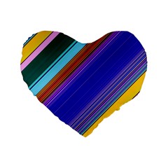 Color Lines Slanting Green Blue Standard 16  Premium Heart Shape Cushions by Bangk1t