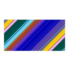 Color Lines Slanting Green Blue Satin Wrap 35  X 70  by Bangk1t