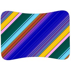 Color Lines Slanting Green Blue Velour Seat Head Rest Cushion by Bangk1t