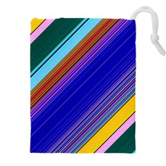 Color Lines Slanting Green Blue Drawstring Pouch (4xl) by Bangk1t