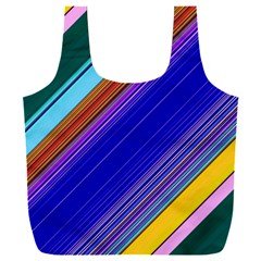 Color Lines Slanting Green Blue Full Print Recycle Bag (xxxl) by Bangk1t