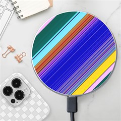 Color Lines Slanting Green Blue Wireless Fast Charger(white) by Bangk1t