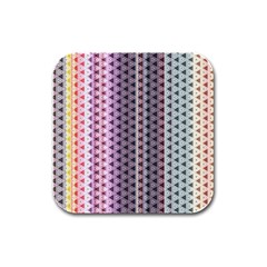 Triangle Stripes Texture Pattern Rubber Square Coaster (4 Pack) by Bangk1t