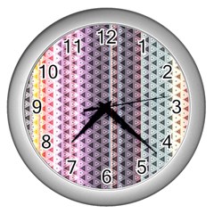 Triangle Stripes Texture Pattern Wall Clock (silver) by Bangk1t