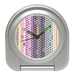 Triangle Stripes Texture Pattern Travel Alarm Clock by Bangk1t