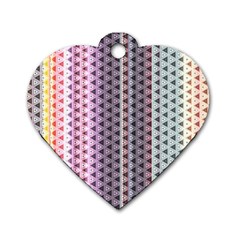 Triangle Stripes Texture Pattern Dog Tag Heart (two Sides) by Bangk1t