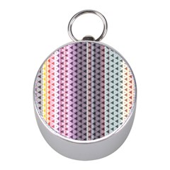 Triangle Stripes Texture Pattern Mini Silver Compasses by Bangk1t