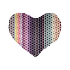 Triangle Stripes Texture Pattern Standard 16  Premium Flano Heart Shape Cushions