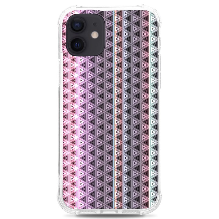 Triangle Stripes Texture Pattern iPhone 12/12 Pro TPU UV Print Case