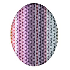 Triangle Stripes Texture Pattern Oval Glass Fridge Magnet (4 Pack)