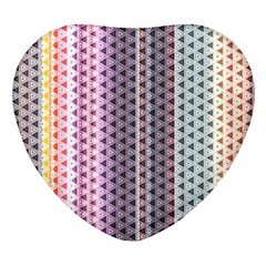 Triangle Stripes Texture Pattern Heart Glass Fridge Magnet (4 Pack) by Bangk1t