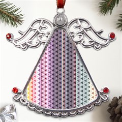 Triangle Stripes Texture Pattern Metal Angel With Crystal Ornament by Bangk1t