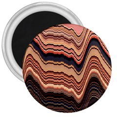 Jagged Pink Amplitude Waves 3  Magnets