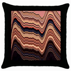 Jagged Pink Amplitude Waves Throw Pillow Case (black) by Bangk1t