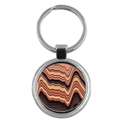 Jagged Pink Amplitude Waves Key Chain (round) by Bangk1t