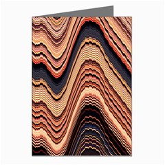 Jagged Pink Amplitude Waves Greeting Cards (pkg Of 8)