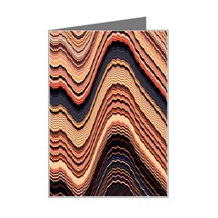 Jagged Pink Amplitude Waves Mini Greeting Card by Bangk1t