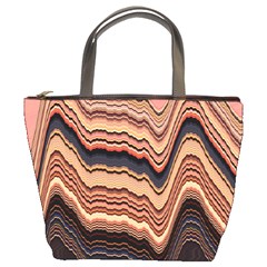 Jagged Pink Amplitude Waves Bucket Bag by Bangk1t