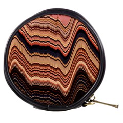 Jagged Pink Amplitude Waves Mini Makeup Bag