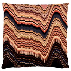 Jagged Pink Amplitude Waves Large Cushion Case (two Sides) by Bangk1t