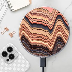 Jagged Pink Amplitude Waves Wireless Fast Charger(white) by Bangk1t