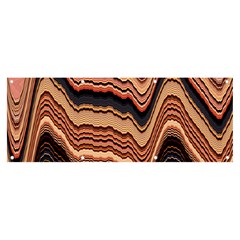 Jagged Pink Amplitude Waves Banner And Sign 8  X 3  by Bangk1t