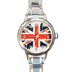 Union Jack England Uk United Kingdom London Round Italian Charm Watch