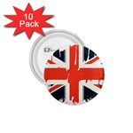 Union Jack England Uk United Kingdom London 1.75  Buttons (10 pack) Front