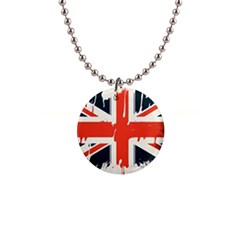 Union Jack England Uk United Kingdom London 1  Button Necklace by Bangk1t