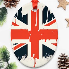 Union Jack England Uk United Kingdom London Oval Ornament (two Sides) by Bangk1t