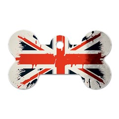 Union Jack England Uk United Kingdom London Dog Tag Bone (one Side)