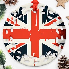 Union Jack England Uk United Kingdom London Ornament (round Filigree) by Bangk1t