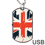 Union Jack England Uk United Kingdom London Dog Tag USB Flash (One Side) Front