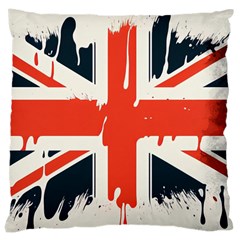 Union Jack England Uk United Kingdom London Large Cushion Case (one Side) by Bangk1t