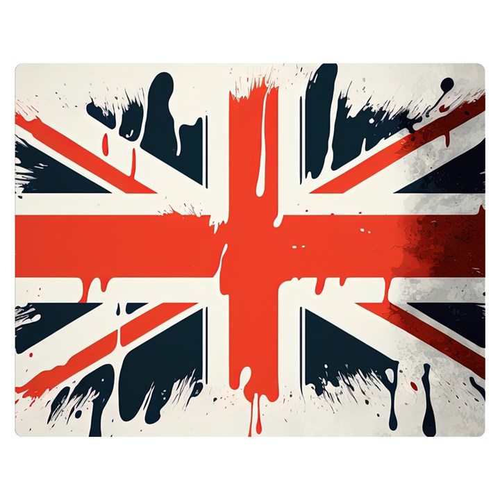 Union Jack England Uk United Kingdom London Two Sides Premium Plush Fleece Blanket (Medium)