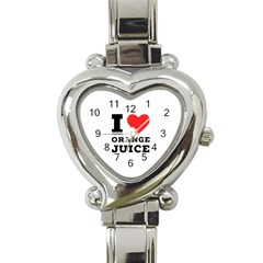 I Love Orange Juice Heart Italian Charm Watch by ilovewhateva