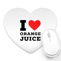 I Love Orange Juice Heart Mousepad by ilovewhateva