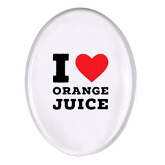 I Love Orange Juice Oval Glass Fridge Magnet (4 Pack)