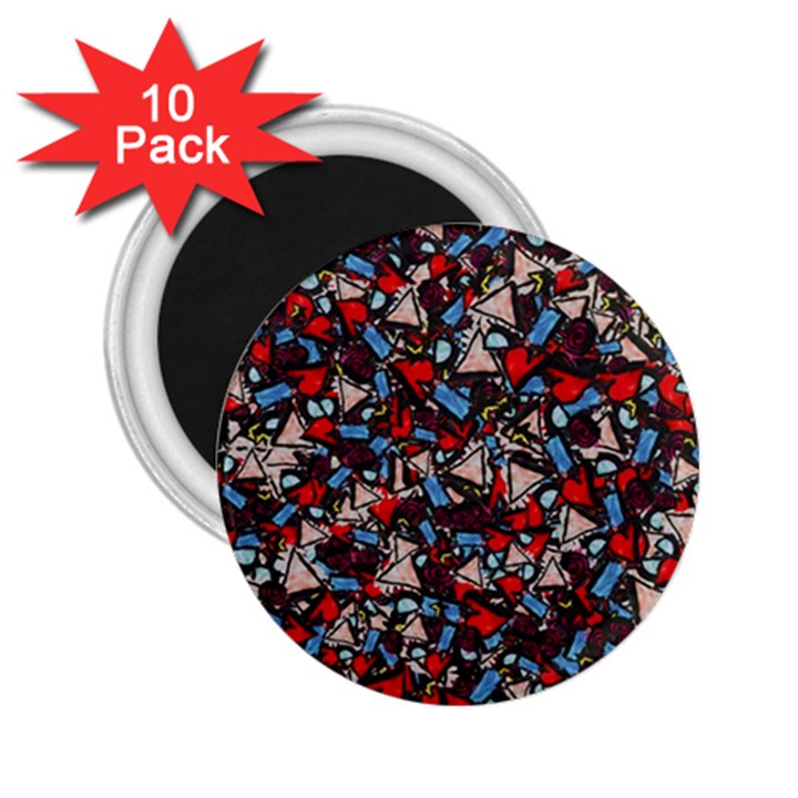 Harmonious Chaos Vibrant Abstract Design 2.25  Magnets (10 pack) 