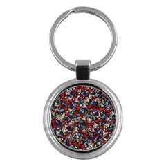 Harmonious Chaos Vibrant Abstract Design Key Chain (round) by dflcprintsclothing