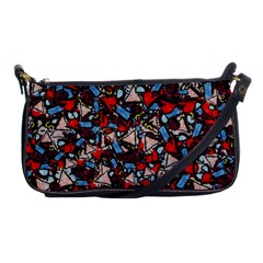 Harmonious Chaos Vibrant Abstract Design Shoulder Clutch Bag by dflcprintsclothing