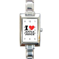 I Love Apple Juice Rectangle Italian Charm Watch by ilovewhateva