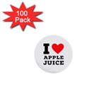 I love Apple juice 1  Mini Buttons (100 pack)  Front