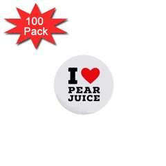 I Love Pear Juice 1  Mini Buttons (100 Pack)  by ilovewhateva