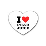 I love pear juice Rubber Heart Coaster (4 pack) Front