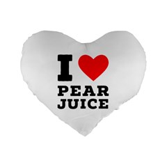 I Love Pear Juice Standard 16  Premium Flano Heart Shape Cushions by ilovewhateva